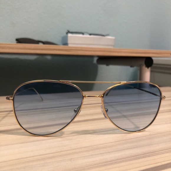 Blue Frame Aviator Sunglasses